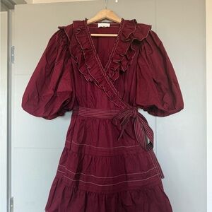 Elegant Burgundy Wrap Dress